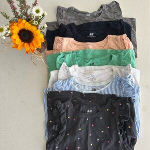 H&M Girls Flutter Sleeve Tops Lot - 6X/7
